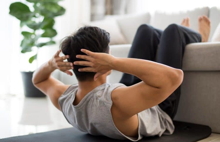 Doing Crunches In Living Room